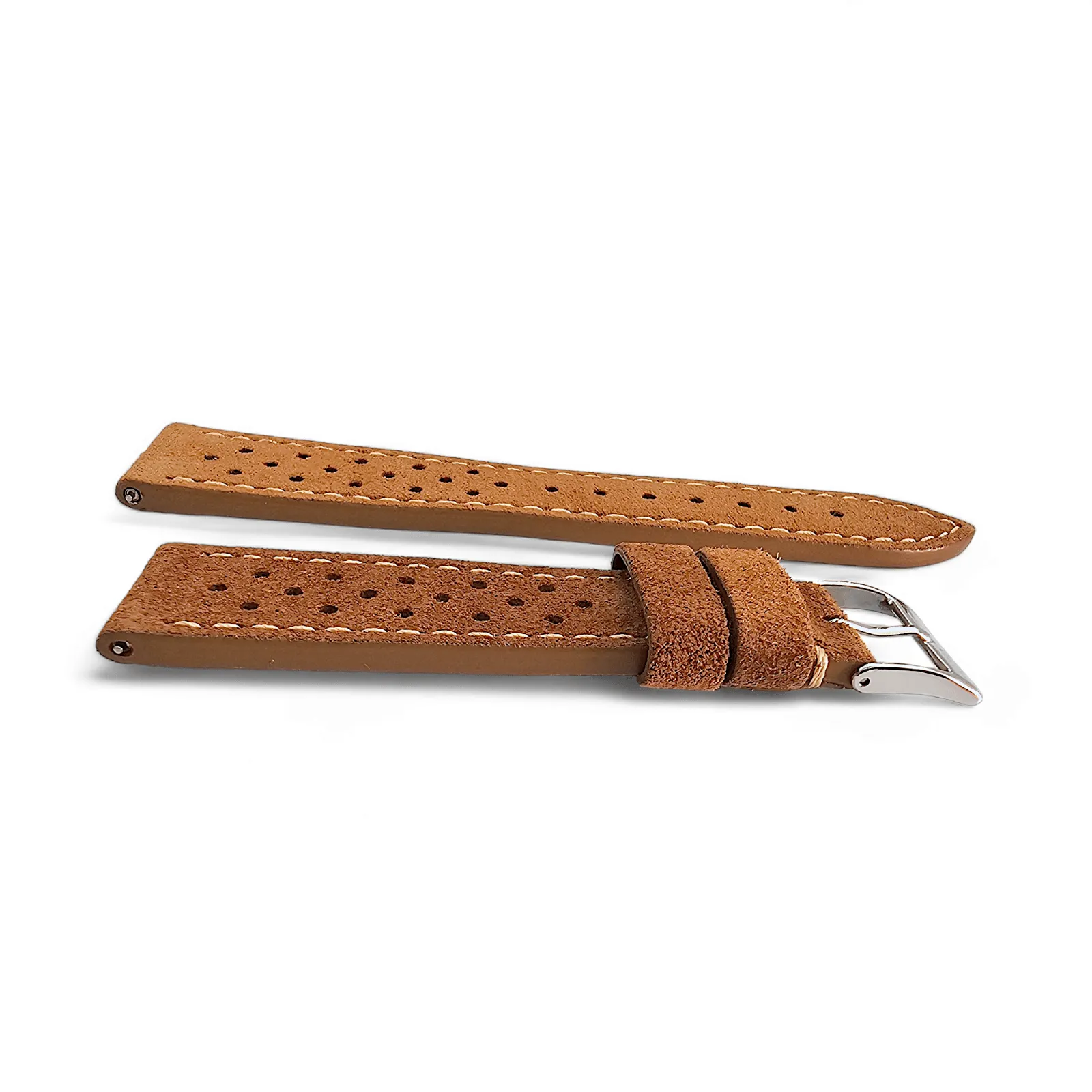 Italian Suede Leather Rally Strap Brown 20mm 22mm