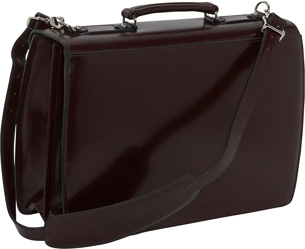 Jack Georges Elements Double Gusset Flap Over Briefcase #4402 (Black)