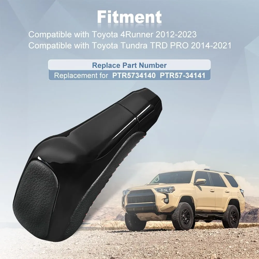 JDMON Automatic Gear Shift Knob Head Lever Compatible with Toyota 4Runner 2012-2023 Toyota Tundra TRD PRO 2014-2021 Shifter Knob Handle Lever Replace PTR5734140 PTR57-34141 (Black)