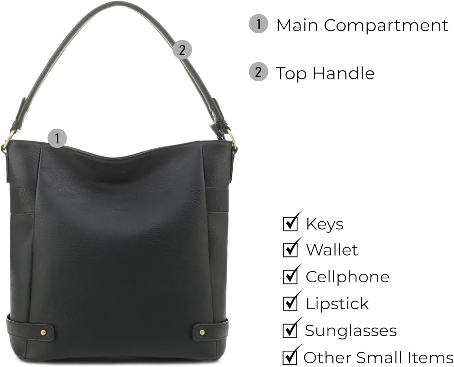 JESSIE & JAMES | Selina Hobo CCW Purse Shoulder Bag for Women with Detachable Holster