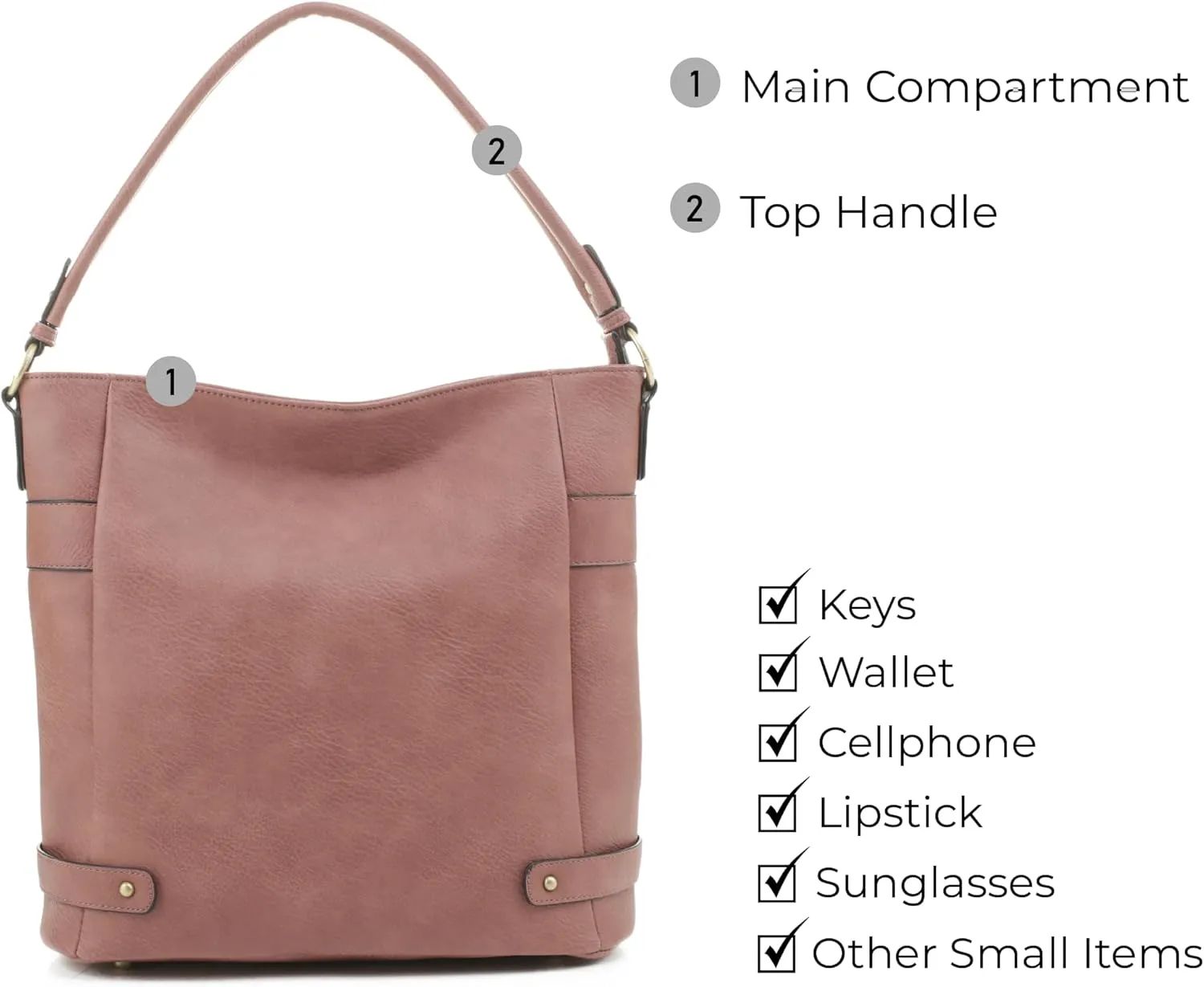 JESSIE & JAMES | Selina Hobo CCW Purse Shoulder Bag for Women with Detachable Holster