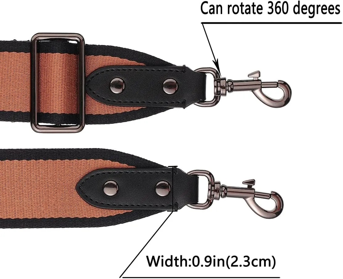 jiesinlov Bag Strap Replacement Crossbody Wide Shoulder Straps Adjustable for TOTE,Messenger Bags and Handbags (Brown-1)