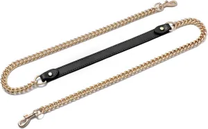 jiesinlov Purse Leather and Chain Bag Shoulder Strap Replacement Crossbody for Handbags,43 Inches in Length(Gold-black)