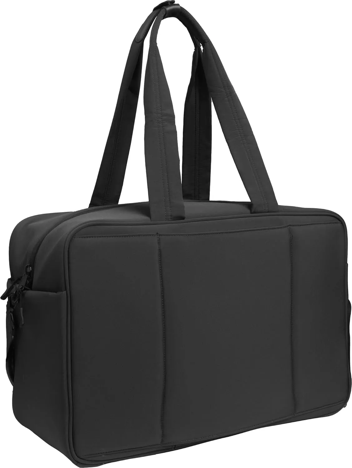 Joan & David 18" Travel Weekender Overnight Gym Duffel Bag, Includes Front Zip Pocket, Interior Zip, Zippered Shoe Pocket, Adjustable Straps with TSA Approved Bottles (Black)
