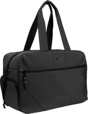 Joan & David 18" Travel Weekender Overnight Gym Duffel Bag, Includes Front Zip Pocket, Interior Zip, Zippered Shoe Pocket, Adjustable Straps with TSA Approved Bottles (Black)