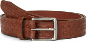 Johnston & Murphy mens Woven Center Lace Belt