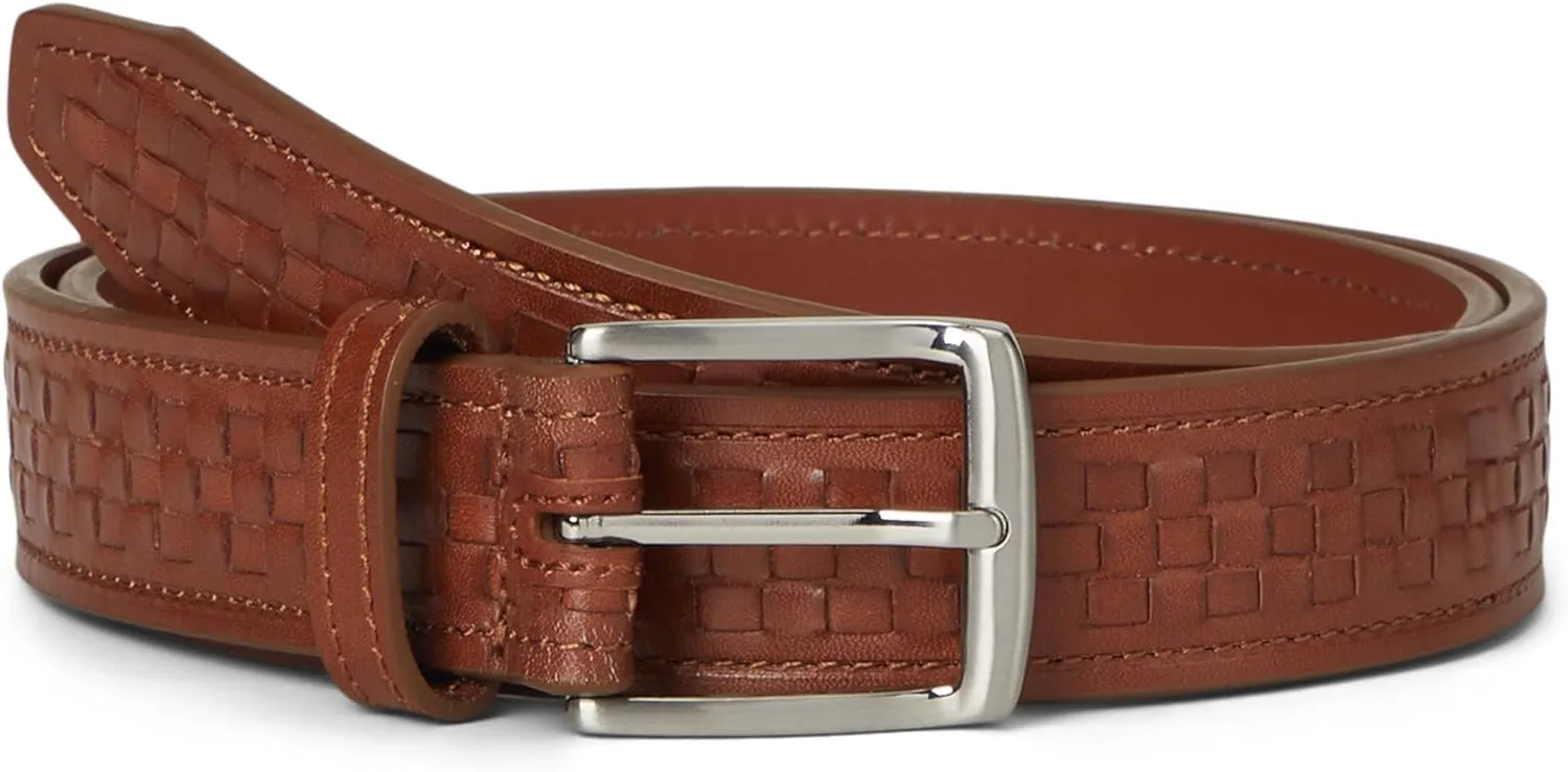 Johnston & Murphy mens Woven Center Lace Belt
