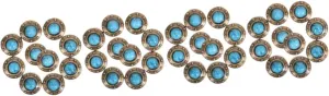 jojofuny 4sets Unique Retro Turquoise Buttons Metal Fasteners for Leather Diy Bag Buckle Chic Decor 10pcs*4