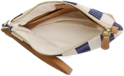 Joy Susan Women's Fashion Purse Awning Stripe Wristlet Canvas Bag Hand Bag