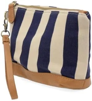 Joy Susan Women's Fashion Purse Awning Stripe Wristlet Canvas Bag Hand Bag