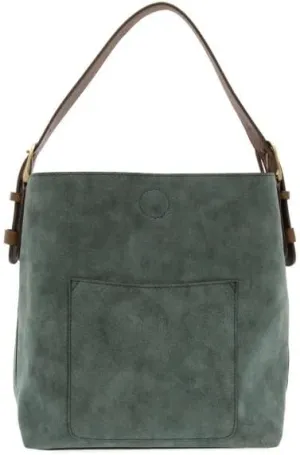 Joy Susan Womens Fashion Purse Faux Suede Hobo 2-in-1 Handbag