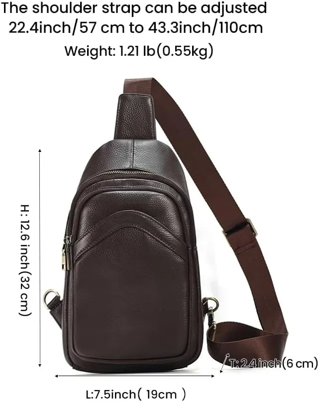 JOYIR Genuine Leather Sling Bag for Man Luxury Crossbody Bag Men Fasion Shoulder Bag for Men