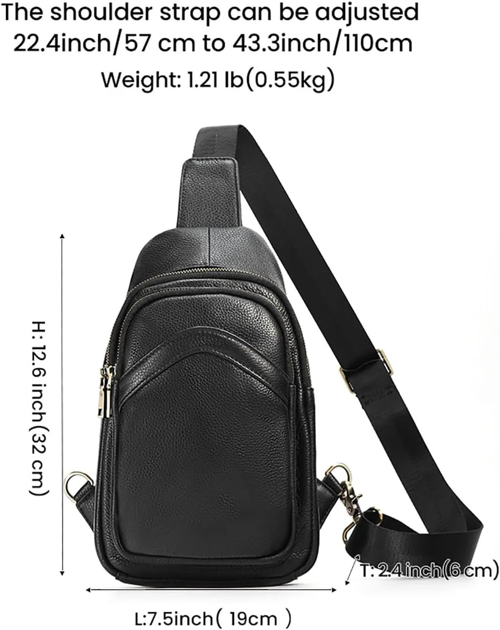 JOYIR Genuine Leather Sling Bag for Man Luxury Crossbody Bag Men Fasion Shoulder Bag for Men