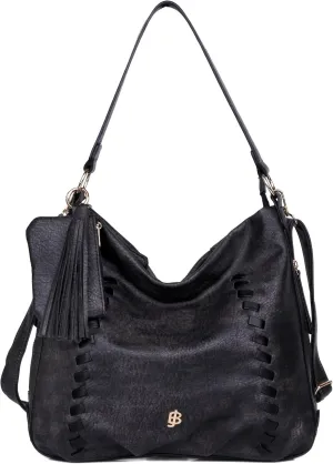 Julia Buxton Whip Stitch Vegan Leather Hobo Bag
