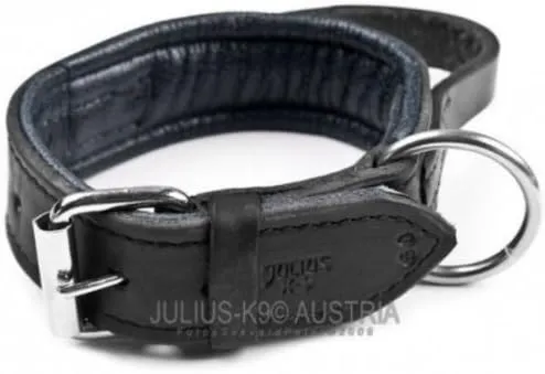 Julius-K9 Eco Leather Collar with Handle (45 cm Long)