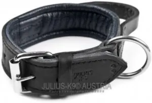 Julius-K9 Eco Leather Collar with Handle (45 cm Long)