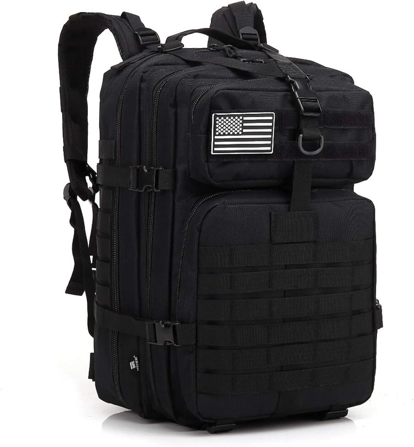Jungle Leopard 50L Nylon Waterproof Trekking Fishing Hunting Bag Backpack Outdoor Military Rucksacks Tactical Sports Camping Hiking (Color : TBP001-Black)