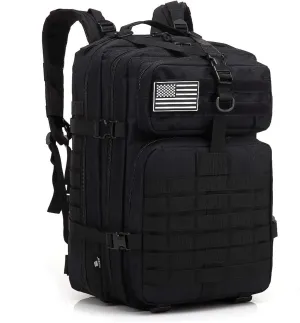 Jungle Leopard 50L Nylon Waterproof Trekking Fishing Hunting Bag Backpack Outdoor Military Rucksacks Tactical Sports Camping Hiking (Color : TBP001-Black)