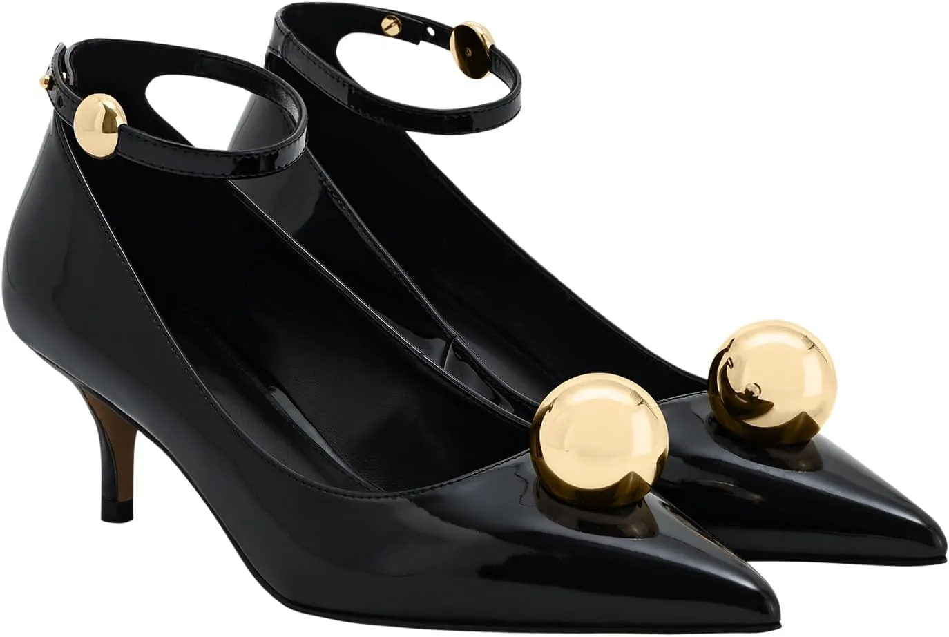 JW PEI Women's Jewel Buckle Kitten Heels Pumps