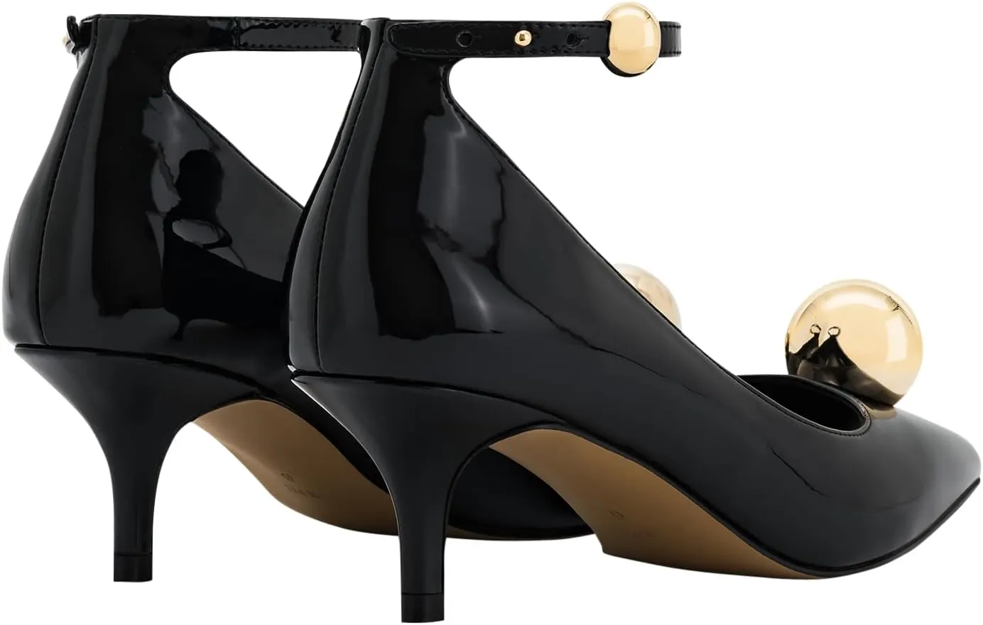 JW PEI Women's Jewel Buckle Kitten Heels Pumps