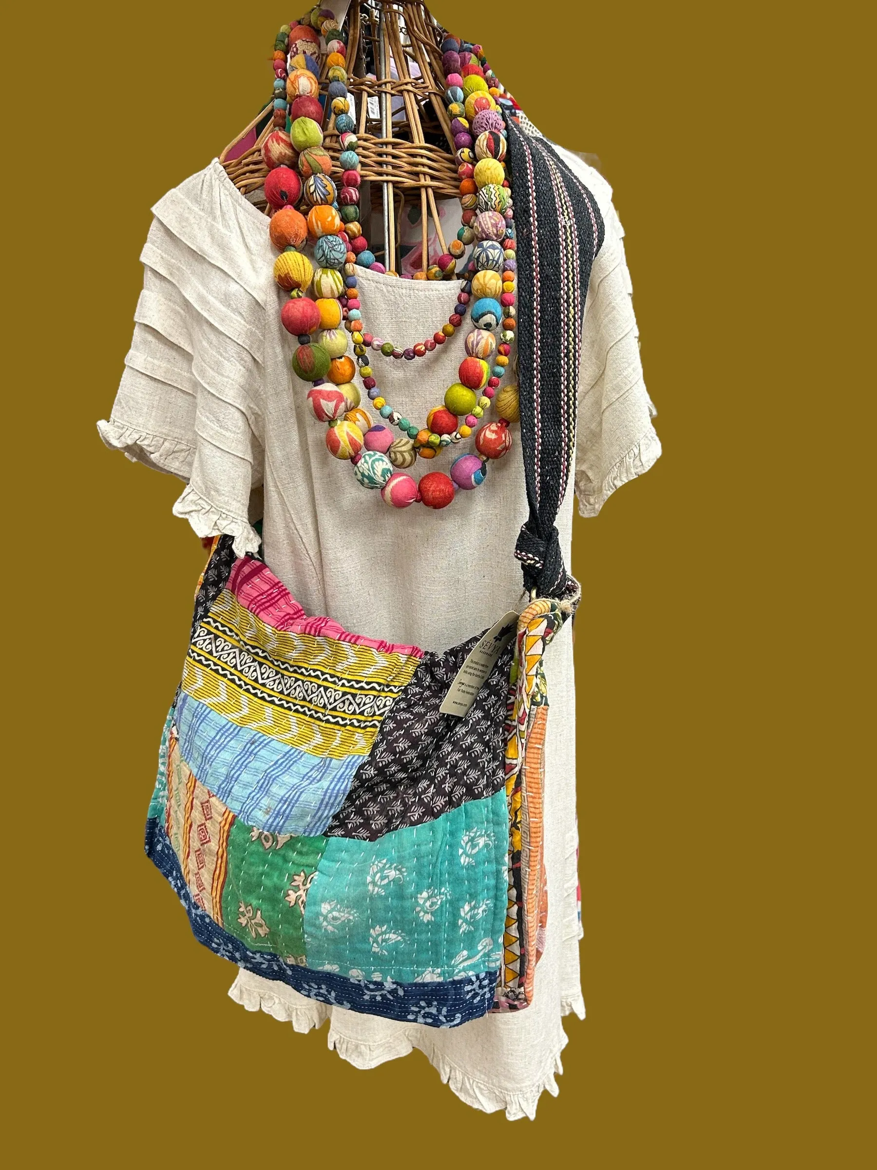Kantha Messenger Bag