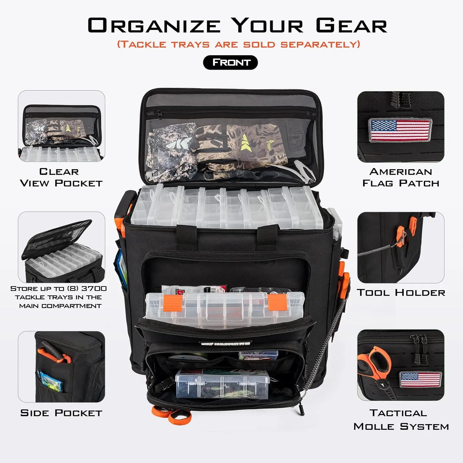 KastKing Fishing Tackle Bags - Saltwater & Freshwater Fishing Bags - Water Resistant, Padded Shoulder Strap - Gear Storage