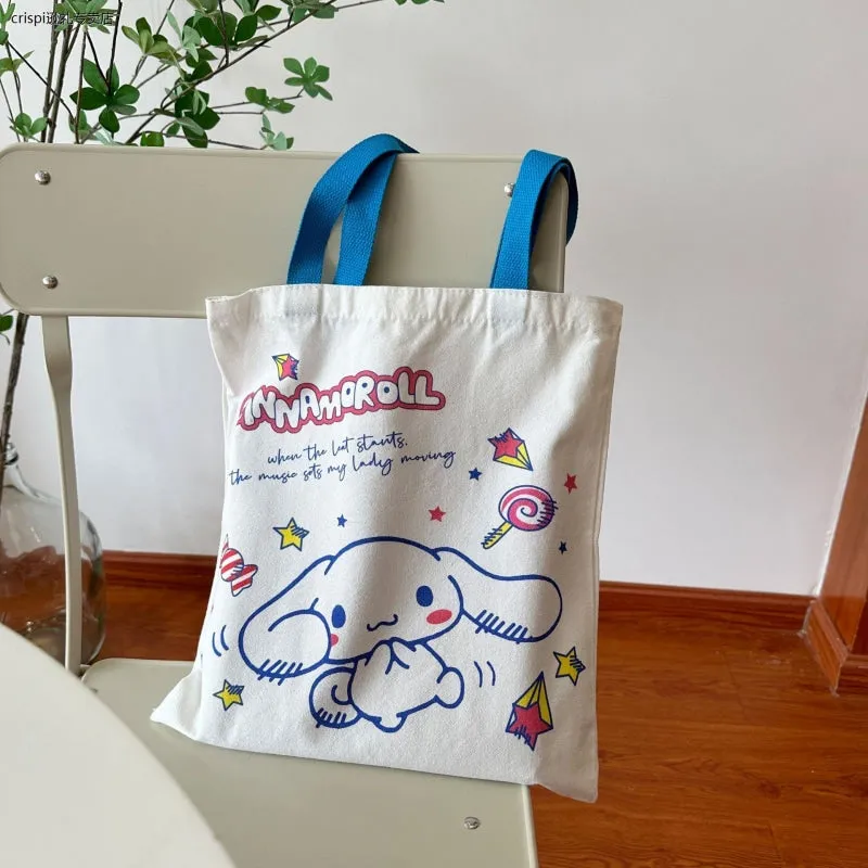 Kawaii Cartoon Sanrio Character Print Tote Bag