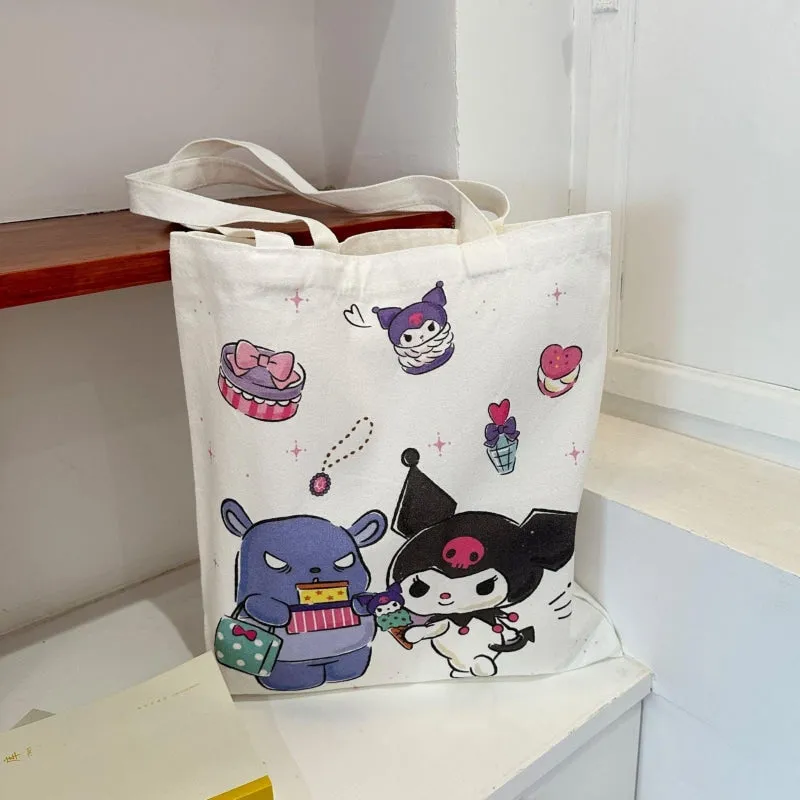 Kawaii Cartoon Sanrio Character Print Tote Bag