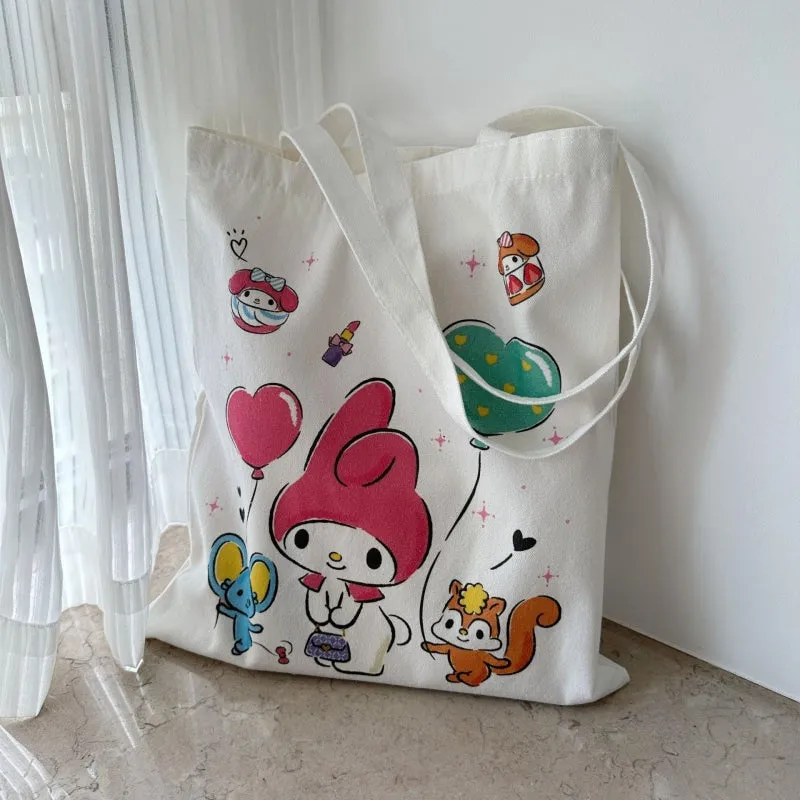 Kawaii Cartoon Sanrio Character Print Tote Bag