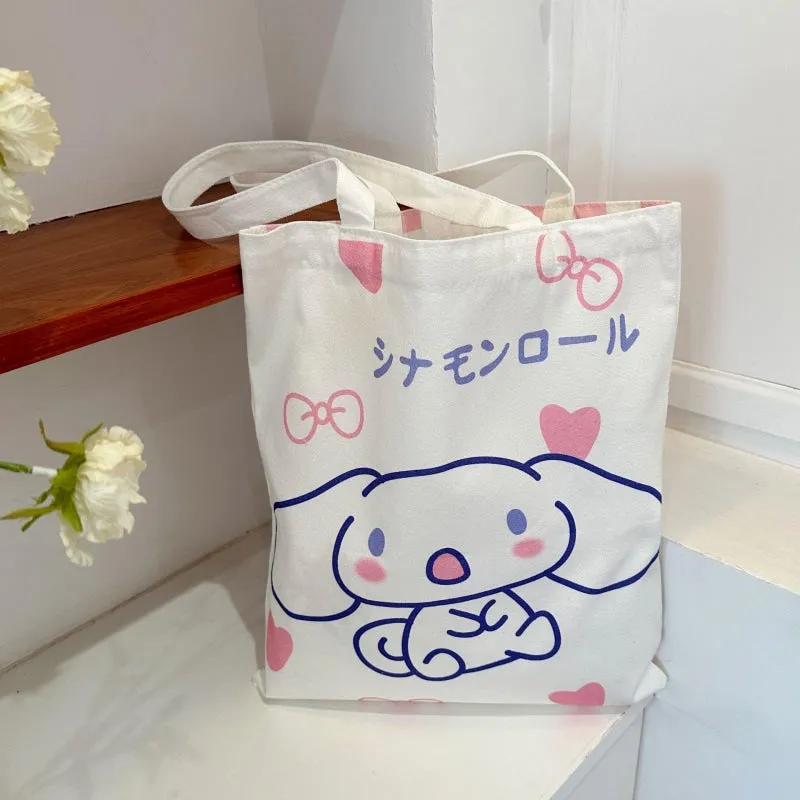 Kawaii Cartoon Sanrio Character Print Tote Bag