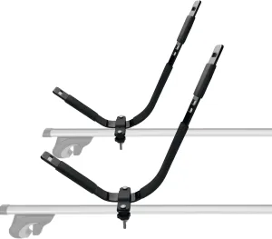 Kayak Roof Rack, 1 Pair of Heavy Duty 1/4 inch Solid Steel J-Bar Roof Carrier with 2 Ratchet Straps, 150 LBS Capacity. The Steel Formed J Shaped Cradle Design for Cars, SUVs, and Trucks