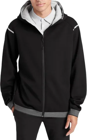 Kenneth Cole Men's Double-Faced Active Knit Zip Hoodie