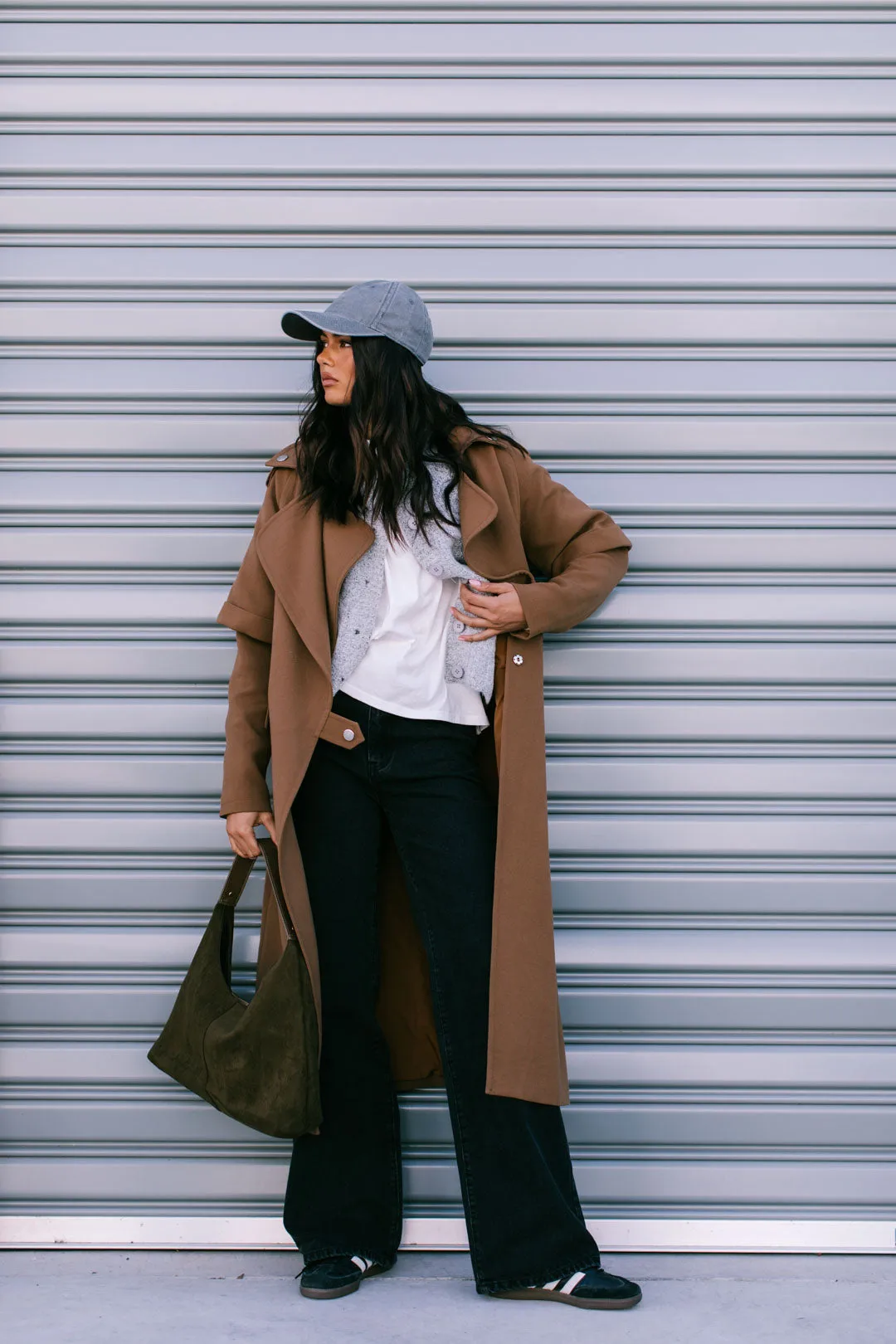 Kenny Suede Hobo Handbag - Khaki