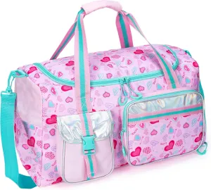 Kids Duffle Bag Girls Women Travel Bag Gifts Overnight Bag for Girls Women Tote Bag Sleepover Bag for Girls Gym Dance Bag with Shoes Compartment