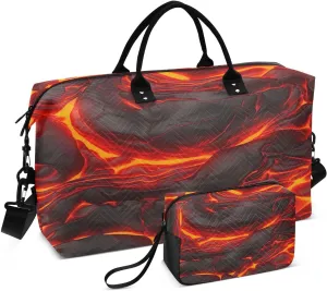 Kigai Lava Pattern Duffle Bag Versatile Travel Duffel for Men and Women, Carry On for Weekend or Overnight Stay