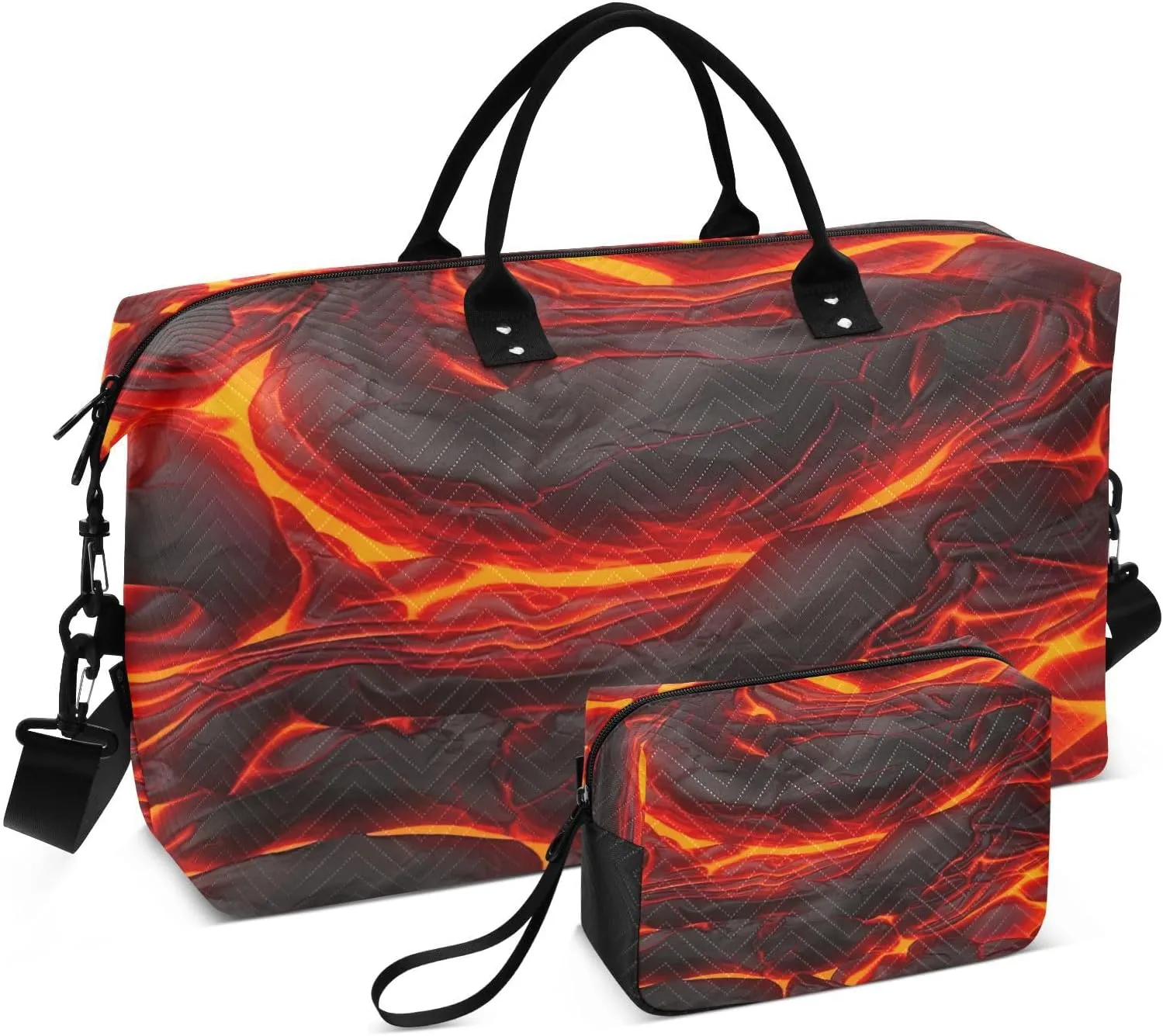 Kigai Lava Pattern Duffle Bag Versatile Travel Duffel for Men and Women, Carry On for Weekend or Overnight Stay