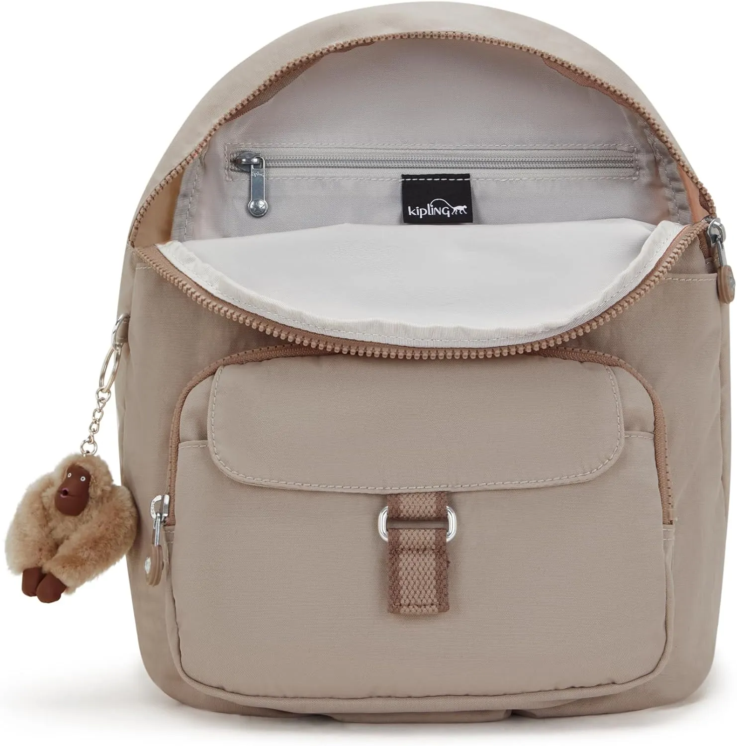 Kipling Women's Queenie Backpack, Adjustable Backpack Straps, Monkey Keychain, Key Clasp, Top Carry Handle