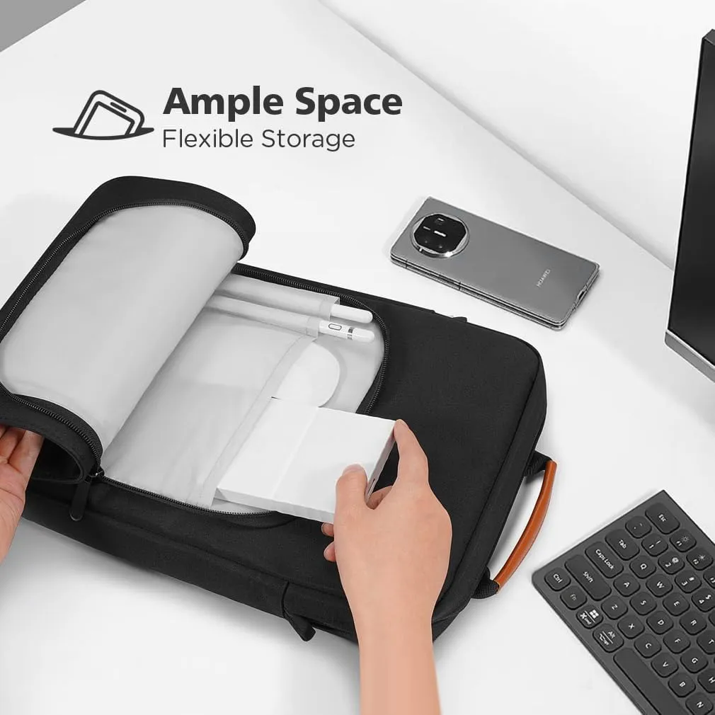 KIZUNA Tablet Sleeve Case 12.5 Inch Shoulder Bag for 13" 13.6" MacBook Air M3 M2/ MacBook Pro 14 M1 M2/12.9" 13" iPad Pro M4/ iPad Air M2 Tablet/13 inch Surface Pro 10 9 8/13.4" XPS 13 Samsung,Black