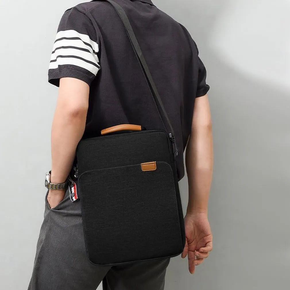 KIZUNA Tablet Sleeve Case 12.5 Inch Shoulder Bag for 13" 13.6" MacBook Air M3 M2/ MacBook Pro 14 M1 M2/12.9" 13" iPad Pro M4/ iPad Air M2 Tablet/13 inch Surface Pro 10 9 8/13.4" XPS 13 Samsung,Black
