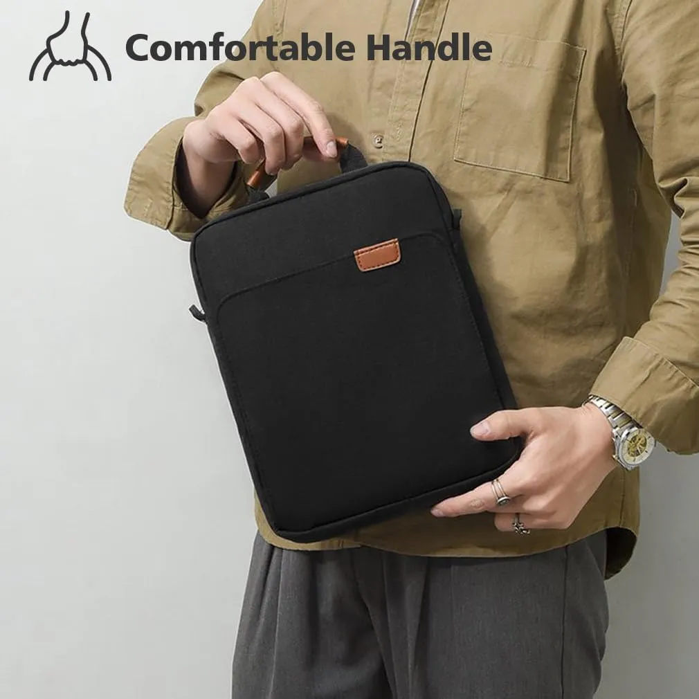 KIZUNA Tablet Sleeve Case 12.5 Inch Shoulder Bag for 13" 13.6" MacBook Air M3 M2/ MacBook Pro 14 M1 M2/12.9" 13" iPad Pro M4/ iPad Air M2 Tablet/13 inch Surface Pro 10 9 8/13.4" XPS 13 Samsung,Black