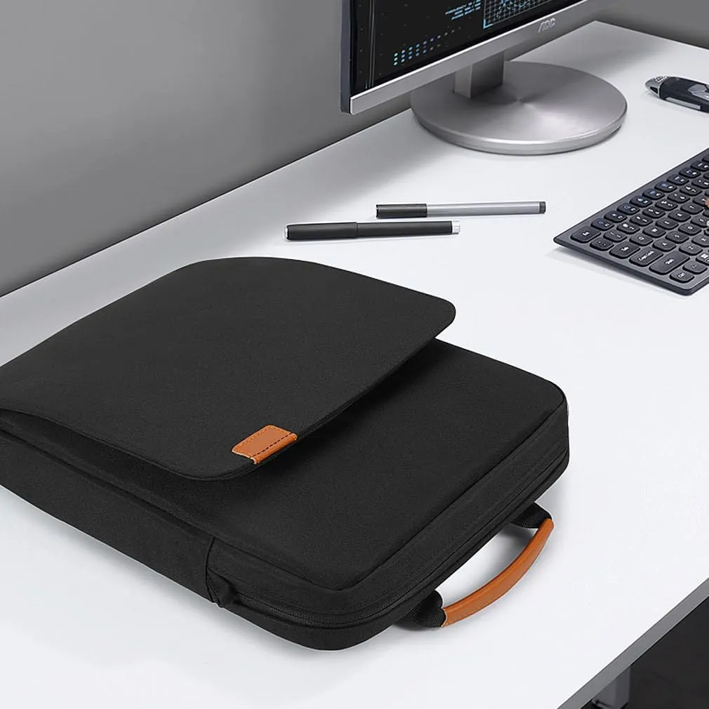 KIZUNA Tablet Sleeve Case 12.5 Inch Shoulder Bag for 13" 13.6" MacBook Air M3 M2/ MacBook Pro 14 M1 M2/12.9" 13" iPad Pro M4/ iPad Air M2 Tablet/13 inch Surface Pro 10 9 8/13.4" XPS 13 Samsung,Black