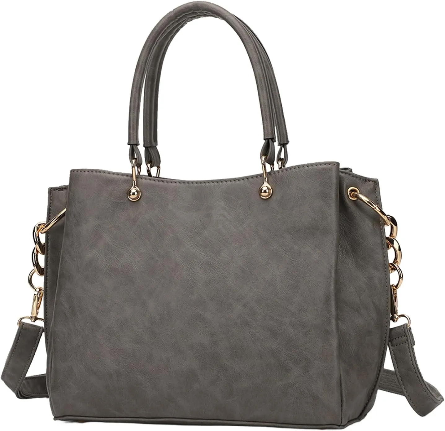 KL928 Women Designer Handbag and Purse, PU Leather Top Handle Satchel Shoulder Bag Tote Bag for Ladies (Grey-02)