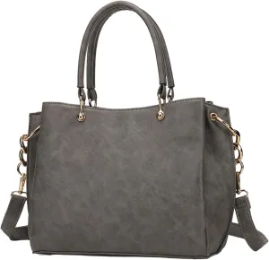KL928 Women Designer Handbag and Purse, PU Leather Top Handle Satchel Shoulder Bag Tote Bag for Ladies (Grey-02)