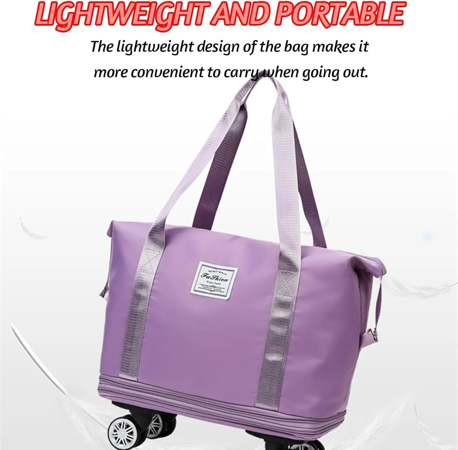 Klarson Expandable Bag With Wheels,Klarson Travel Bag,Klarson Duffle Bag,Foldable Duffle Bag With Wheels,Collapsible Luggage With Wheels,Collapsible Luggage,Foldable Suitcase (Pink)