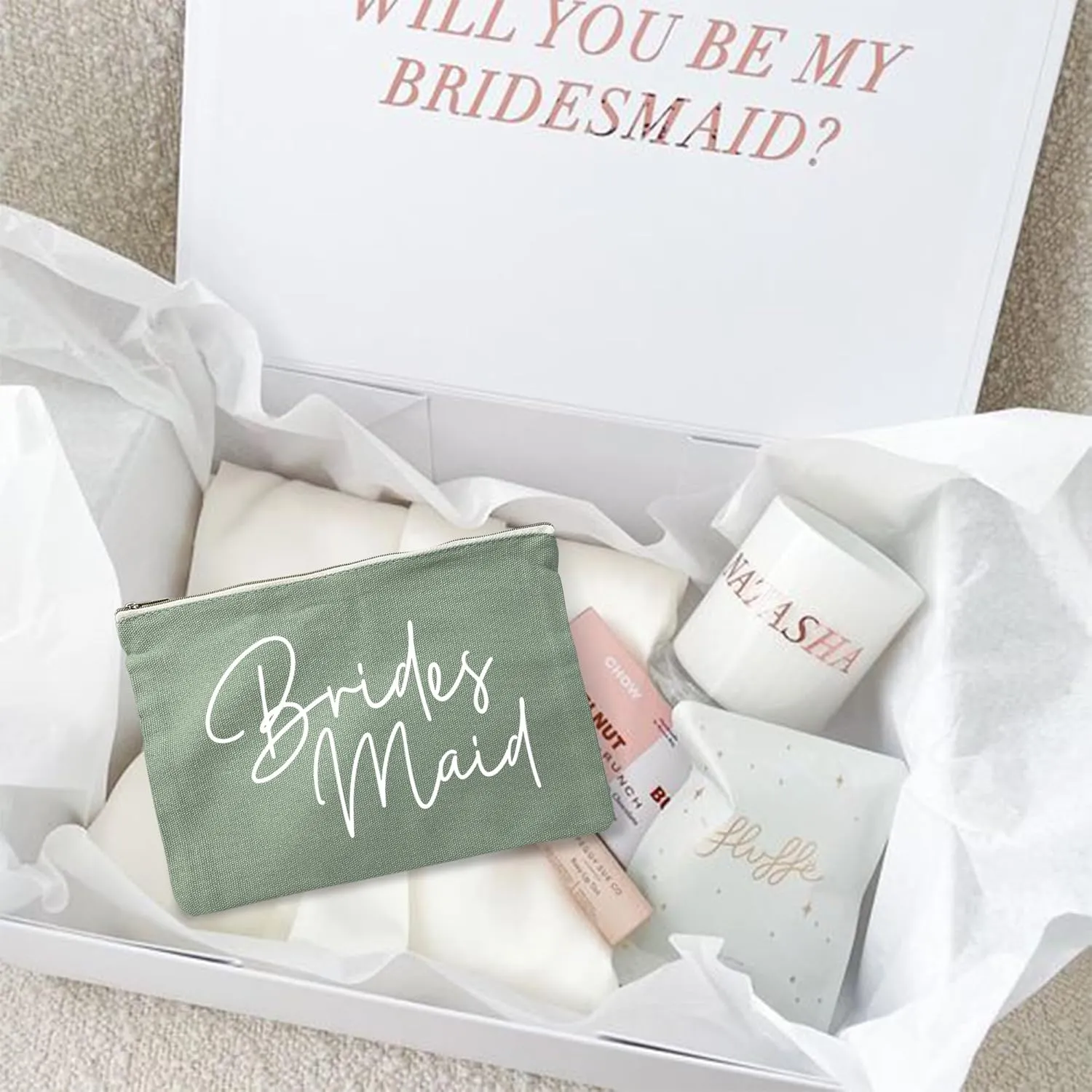 LADY&HOME Bridesmaid Makeup Bag Bride Vibe Team Bride Makeup Bag Wedding Party Cosmetic Bag Bridesmaid Proposal Gifts for Bridal Shower,Wedding,Bachelorette