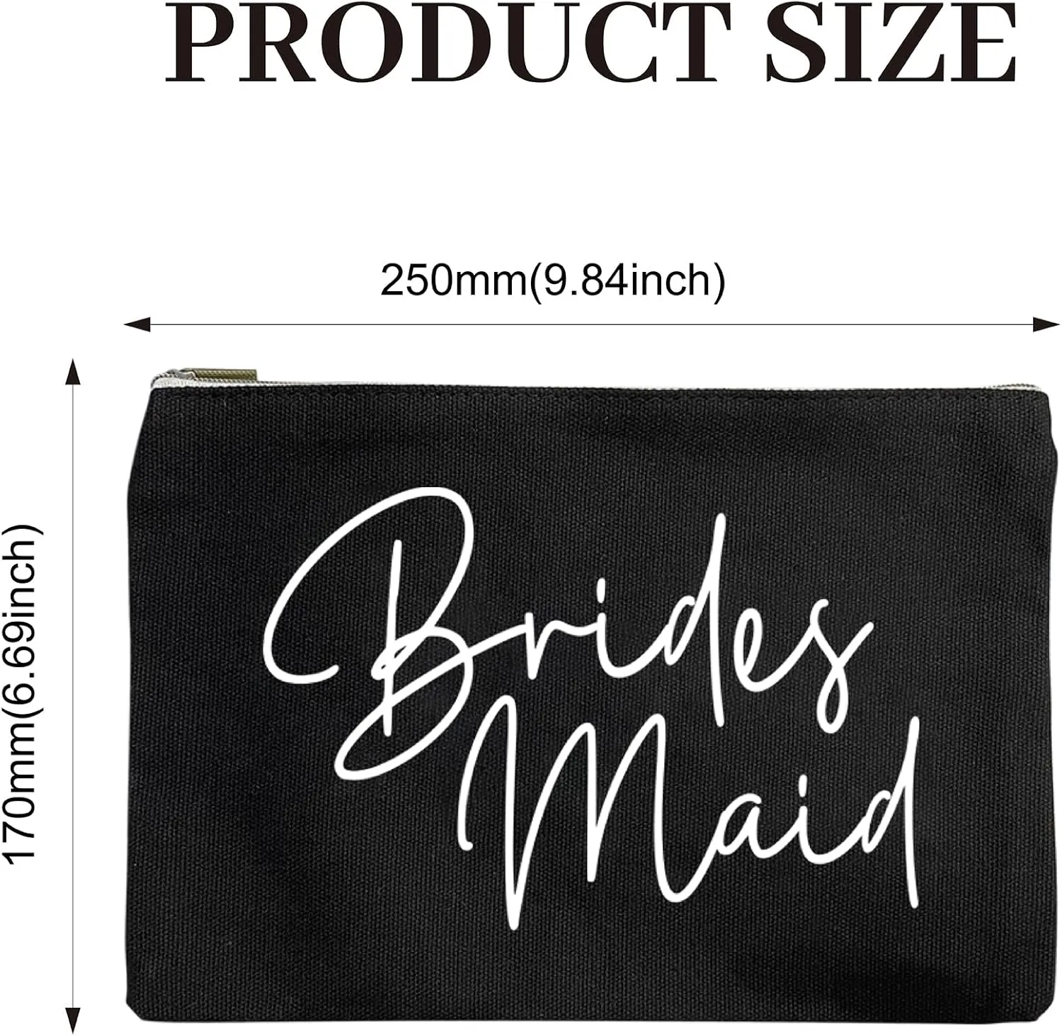 LADY&HOME Bridesmaid Makeup Bag Bride Vibe Team Bride Makeup Bag Wedding Party Cosmetic Bag Bridesmaid Proposal Gifts for Bridal Shower,Wedding,Bachelorette
