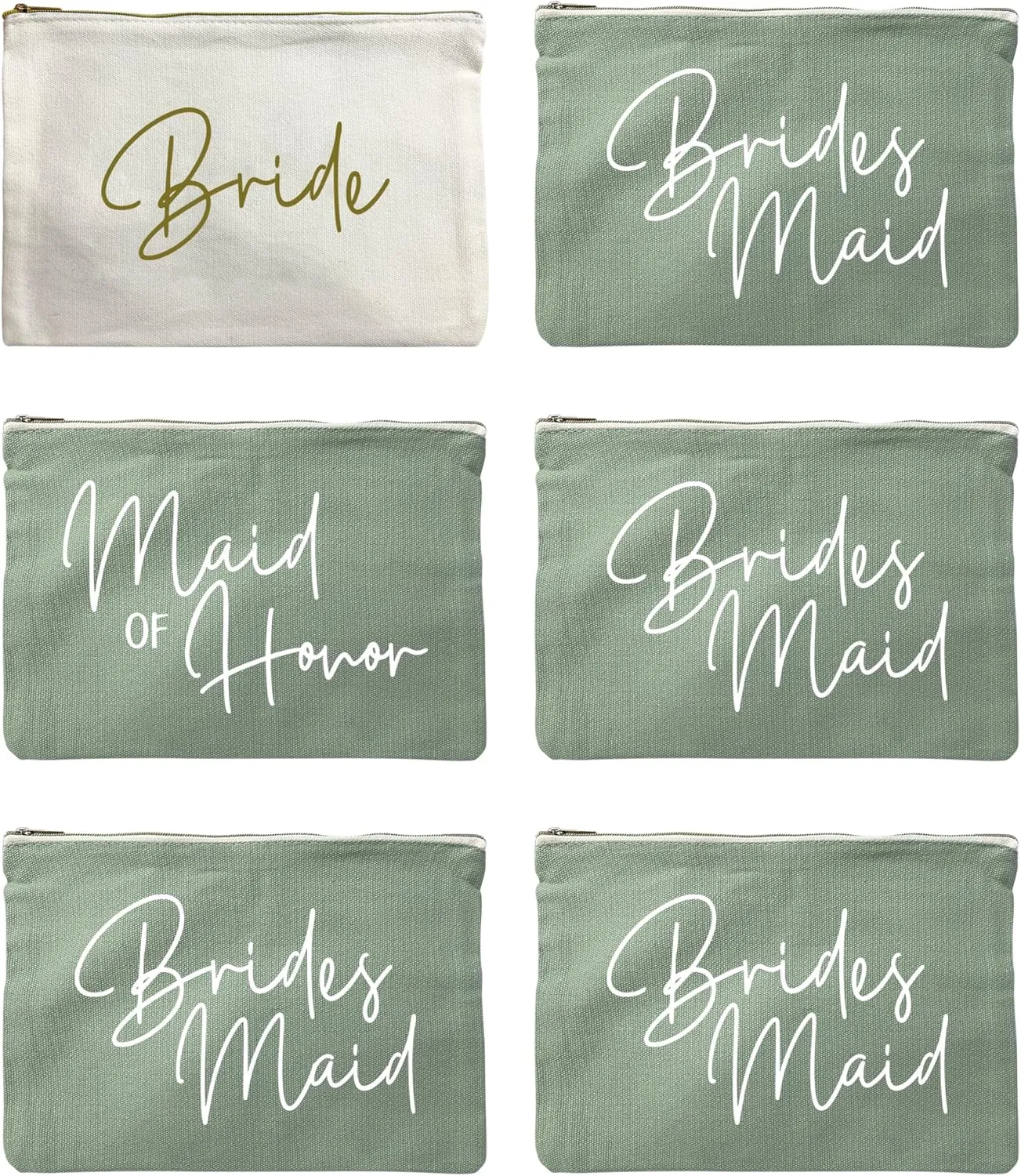 LADY&HOME Bridesmaid Makeup Bag Bride Vibe Team Bride Makeup Bag Wedding Party Cosmetic Bag Bridesmaid Proposal Gifts for Bridal Shower,Wedding,Bachelorette