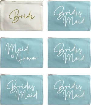 LADY&HOME Bridesmaid Makeup Bag Bride Vibe Team Bride Makeup Bag Wedding Party Cosmetic Bag Bridesmaid Proposal Gifts for Bridal Shower,Wedding,Bachelorette