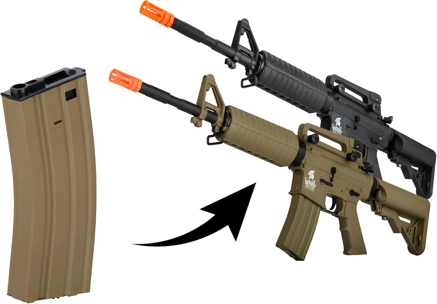 Lancer Tactical Full Metal Steel M4/M16 300 Round High Capacity AEG Airsoft Magazine Clip