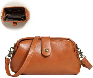 Langrents Retro Handbag, Langrents Handmade Bag, Retro Handmade Bag, Langrents Waterproof Shoulder Bag for Women (Brown)